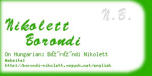 nikolett borondi business card